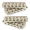 Plasticforte IJsblokjesvormen set 4x stuks met deksel - 12x ijsklontjes - kunststof - beige - IJsblokjesvormen