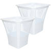Plasticforte Afvalbak/vuilnisbak/kantoor prullenbak - 2x stuks - plastic - wit - 30 cm - Prullenmanden