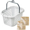 Wasknijpers ophang mandje/bakje - wit - met 96x bamboe knijpers - knijperszakken