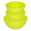 Plasticforte voedsel serveer schalen set - 3x stuks - groen - kunststof - Dia 23 en 26 cm - Serveerschalen