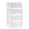 Plasticforte Ladeblokje/bureau organizer 4x lades - transparant/wit - L18 x B25 x H33 cm - Ladeblok