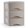 Plasticforte Ladeblokje/bureau organizer 3x lades - beige - L18 x B25 x H33 cm - Ladeblok