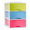 Plasticforte Ladeblokje/bureau organizer 3x lades - multi kleuren - L26 x B36 x H37 cm - Ladeblok