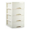 Plasticforte Ladeblokje/bureau organizer 4x lades - creme wit - L18 x B25 x H33 cm - Ladeblok