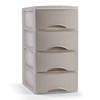 Plasticforte Ladeblokje/bureau organizer 4x lades - beige - L18 x B25 x H33 cm - Ladeblok