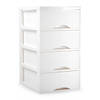 Plasticforte Ladeblokje/bureau organizer 4x lades - wit - L18 x B25 x H33 cm - Ladeblok