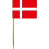 150x Vlaggetjes prikkers Denemarken 8 cm hout/papier - Cocktailprikkers