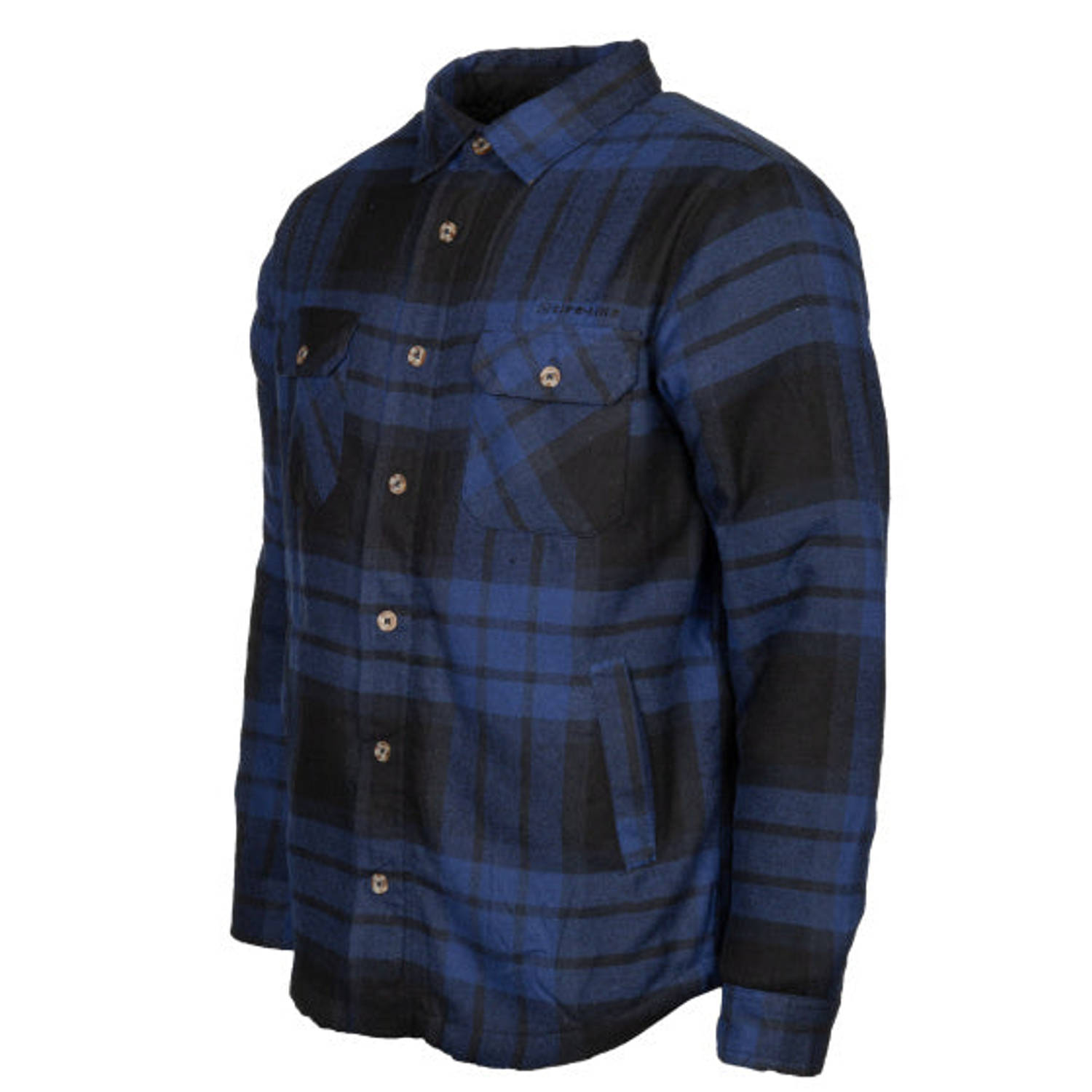 Life line Jervis Padded Flannel Shirt heren blauw/zwart maat XL