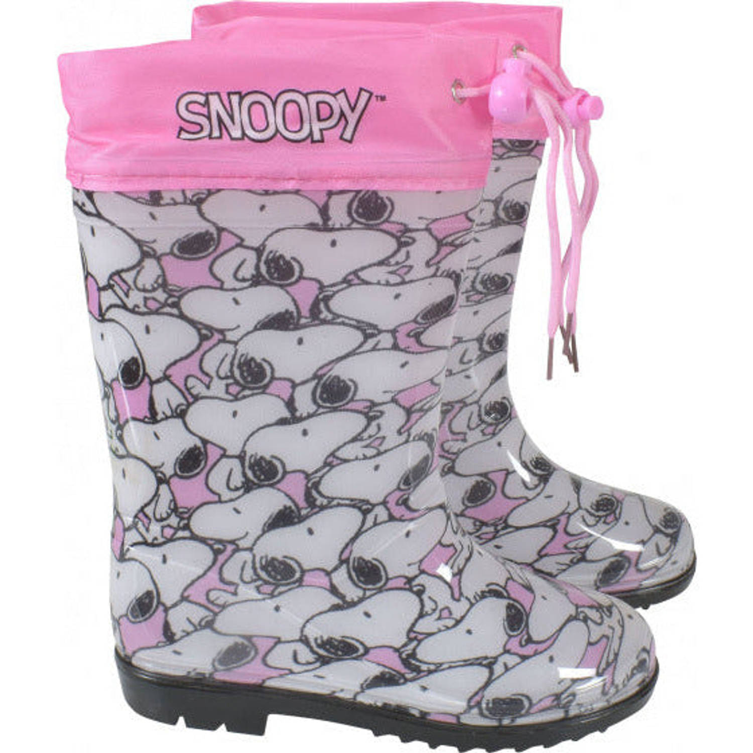 regenlaarzen Snoopy meisjes PVC roze-wit maat 26-27