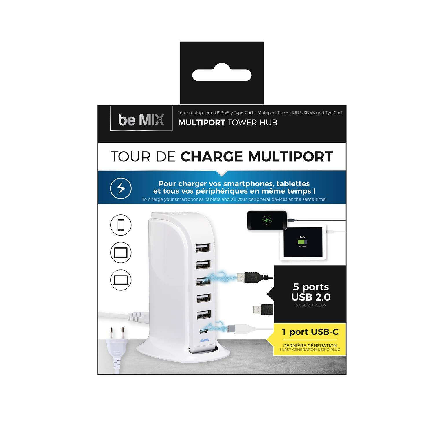 BE MIX Multi USB Oplaadstation voor Meerdere Apparaten