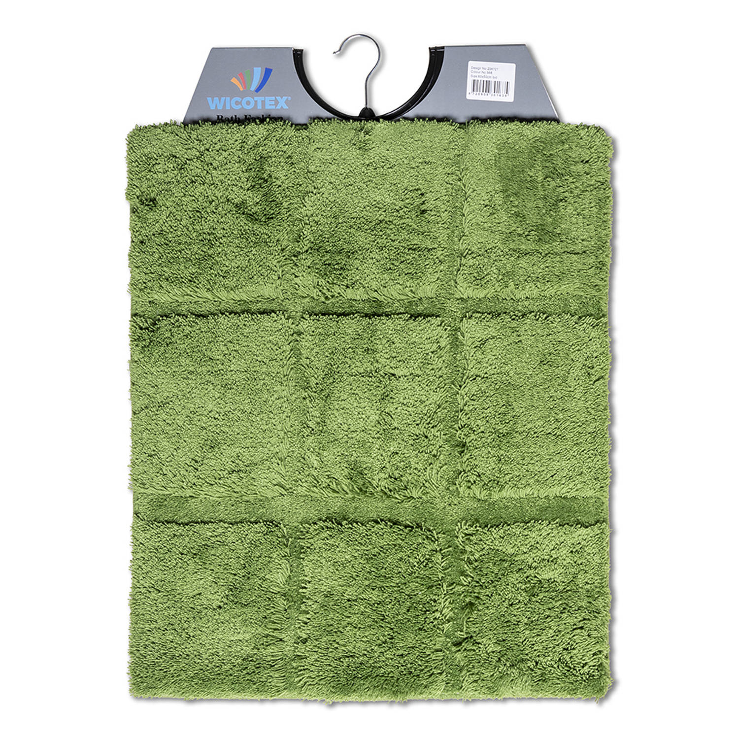 Wicotex-Bidetmat-wc mat-toiletmat ruit groen-Antislip onderkant
