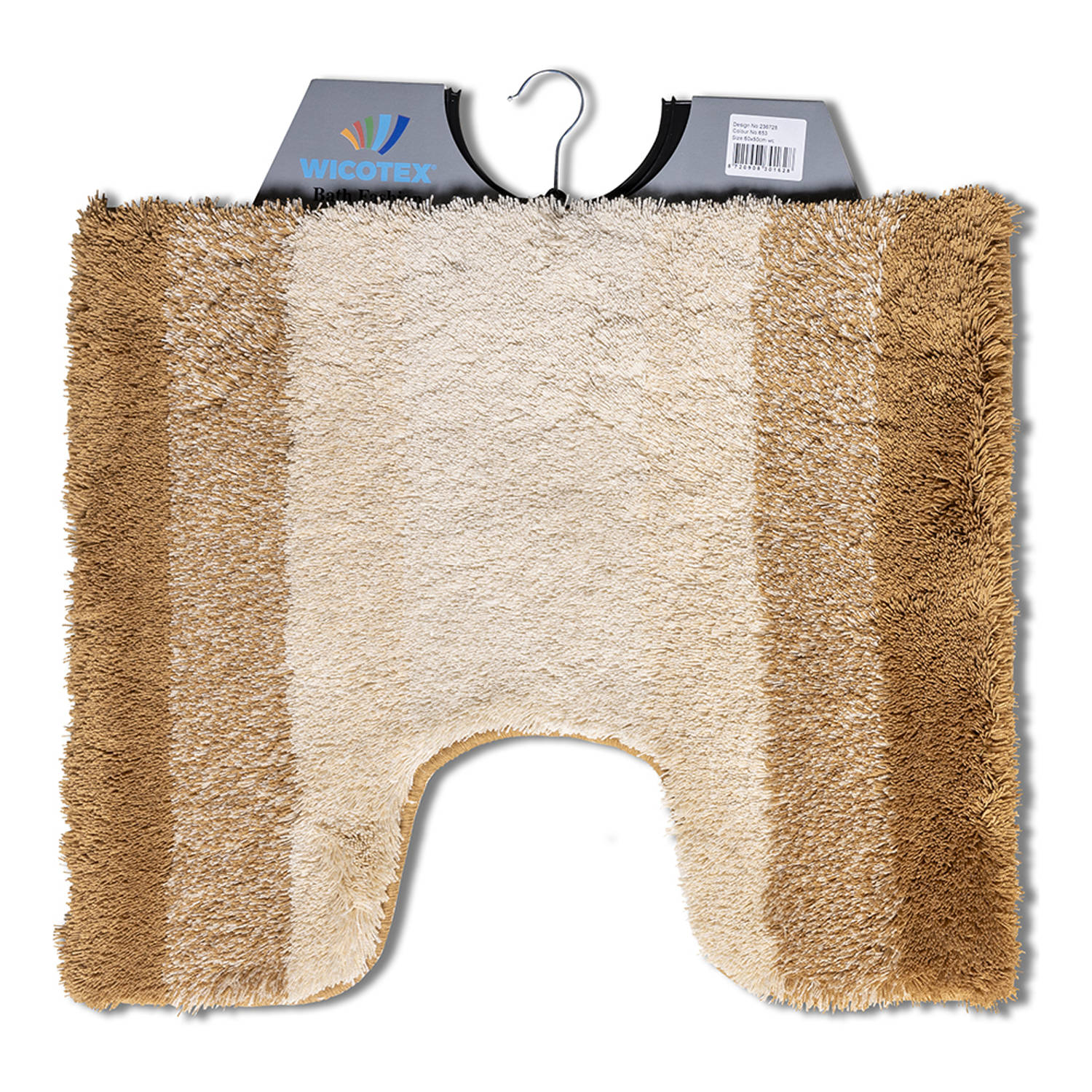 Wicotex-Toiletmat regenboog beige Antislip onderkant-WC mat-met uitsparing