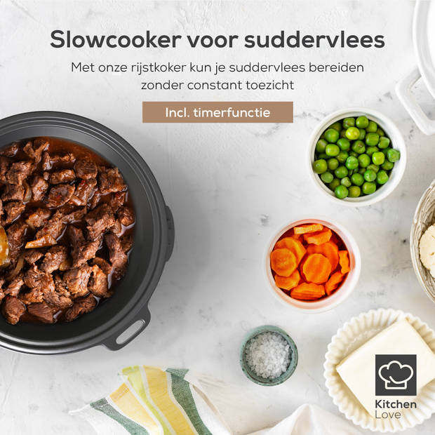 KitchenLove Rijstkoker met Stomer - 1.2L - Multicooker - Rice Cooker - Slowcooker - Zwart RVS