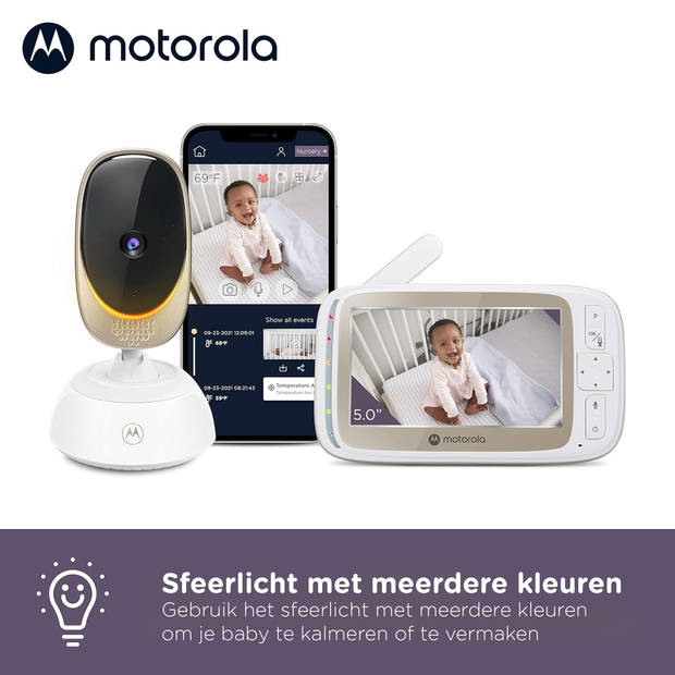 Motorola Nursery Babyfoon met Camera - Baby Monitor VM85 Connect - Baby Camera met Kleuren Display