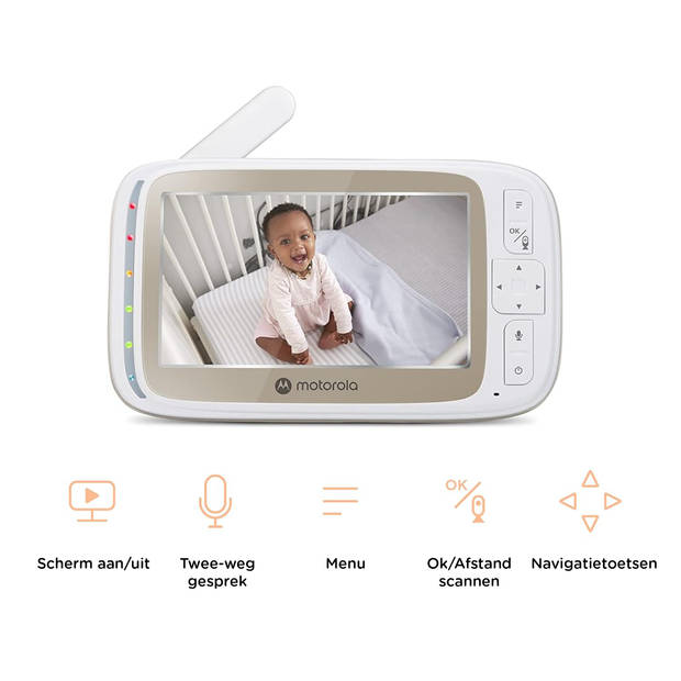 Motorola Nursery Babyfoon met Camera - Baby Monitor VM85 Connect - Baby Camera met Kleuren Display