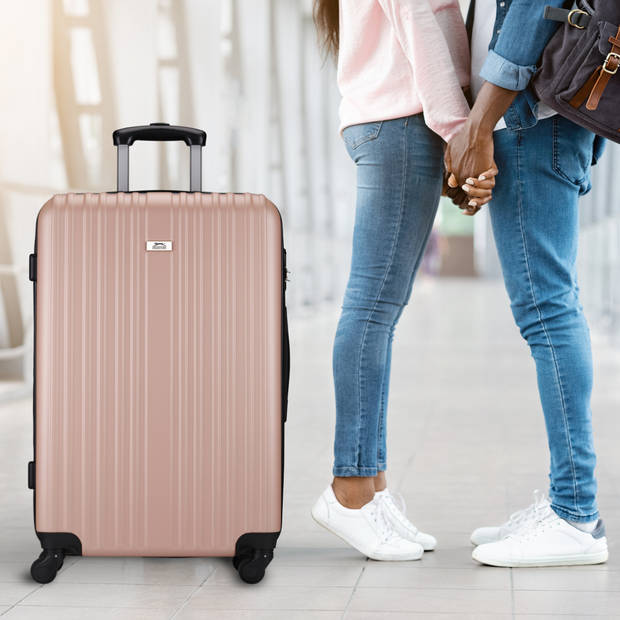 Slazenger Kofferset 2 Delig - Handbagage Trolley 26L en Ruimbagage Koffer 71L - Rosé