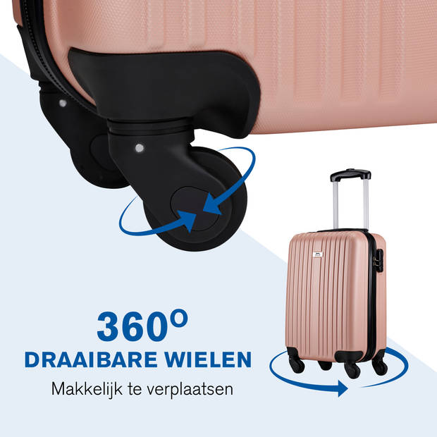 Slazenger Kofferset 2 Delig - Handbagage Trolley 26L en Ruimbagage Koffer 71L - Rosé