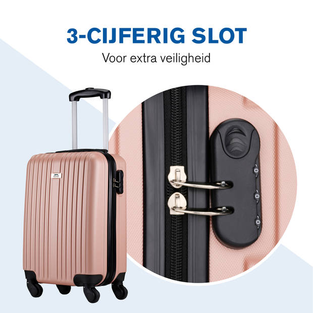 Slazenger Kofferset 2 Delig - Handbagage Trolley 26L en Ruimbagage Koffer 71L - Rosé