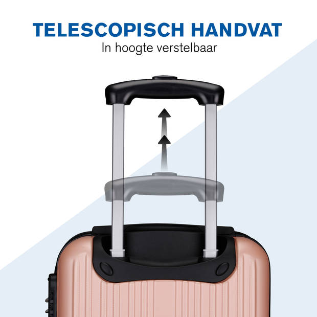 Slazenger Kofferset 2 Delig - Handbagage Trolley 26L en Ruimbagage Koffer 71L - Rosé