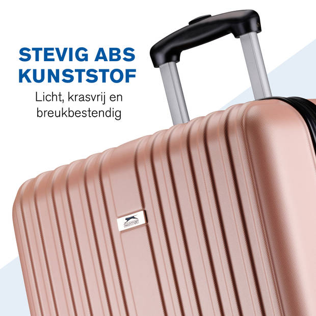 Slazenger Kofferset 2 Delig - Handbagage Trolley 26L en Ruimbagage Koffer 71L - Rosé