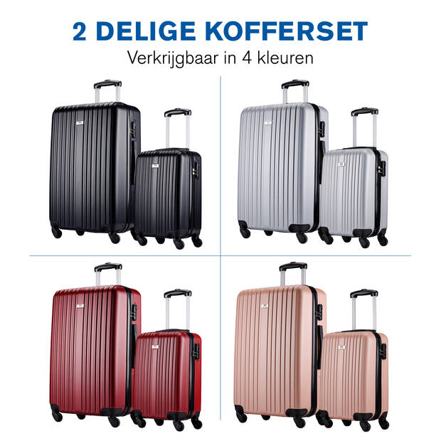 Slazenger Kofferset 2 Delig - Handbagage Trolley 35L en Ruimbagage Koffer 97L - Zwart