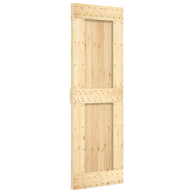 vidaXL Schuifdeur met beslag 70x210 cm massief grenenhout