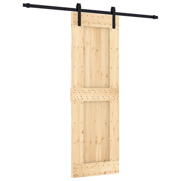 vidaXL Schuifdeur met beslag 70x210 cm massief grenenhout