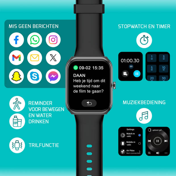 Smartwatch - Stappenteller Horloge - Activity Tracker - Smartwatches - Smart Watch - Dames en Heren