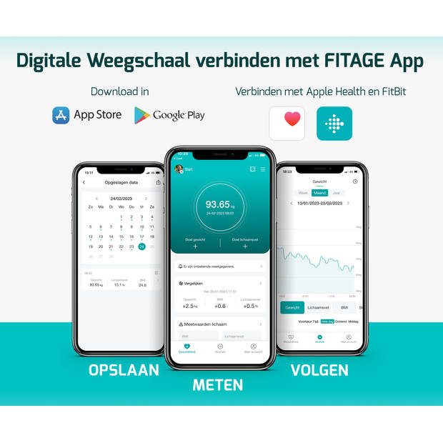 Personenweegschaal - Weegschaal met 17x Lichaamsanalyse - Vetpercentagemeter