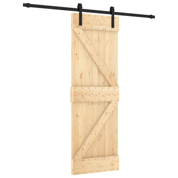 vidaXL Schuifdeur met beslag 70x210 cm massief grenenhout