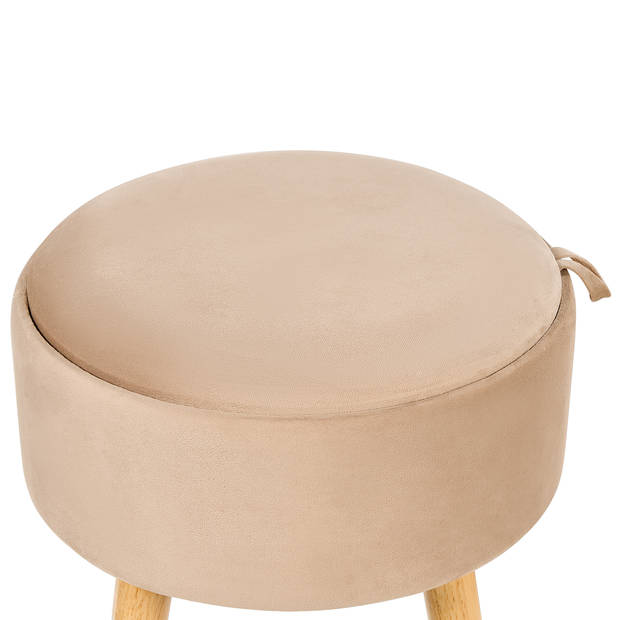 Beliani NEELY - Hocker-Beige-Fluweel