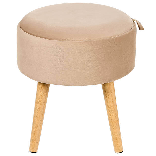 Beliani NEELY - Hocker-Beige-Fluweel