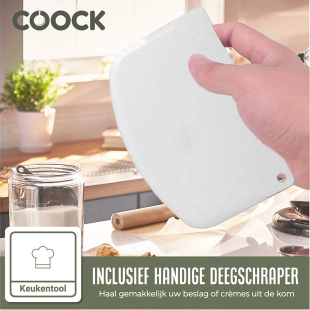 COOCK - Quiche Bakvorm - Taartvorm met Antiaanbaklaag - 24 cm Diameter - Cakevorm - Incl. Deegschraper & E-Book