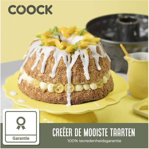 COOCK - Bakvorm - Tulband - Taartvorm met Antiaanbaklaag - 23 cm Diameter - Puddingvorm - Incl. Deegschraper & E-Book