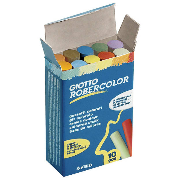 Giotto krijt Robercolor, doos met 10 krijtjes in geassorteerde kleuren