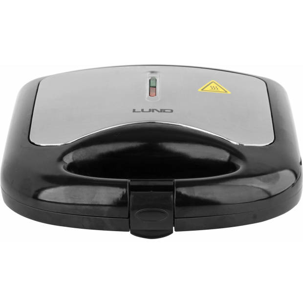 LUND professional sandwich maker / tosti ijzer 750W zwart / zilver