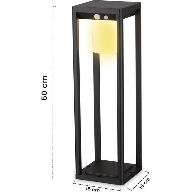 MaxxGarden Tuinverlichting op Zonne Energie - Solar Tuinlamp - LED Tuinverlichting - Bewegingssenor - 2 stuks - 15x50 cm