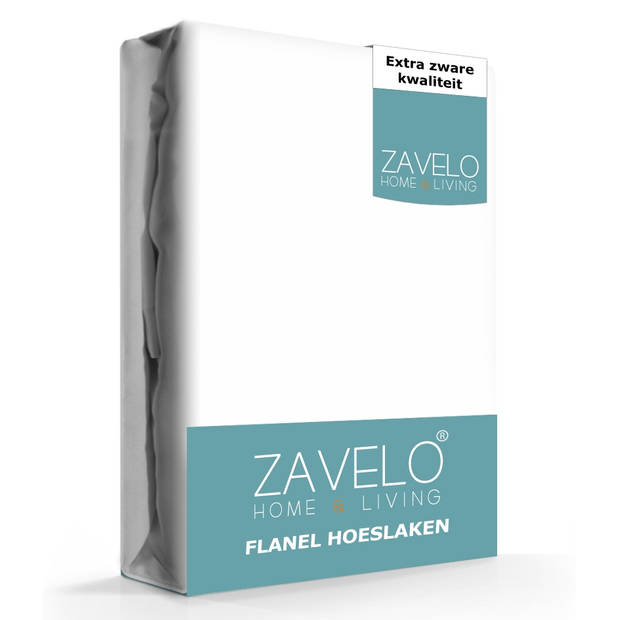 Zavelo Hoeslaken Flanel Wit-Lits-jumeaux (160x200 cm)