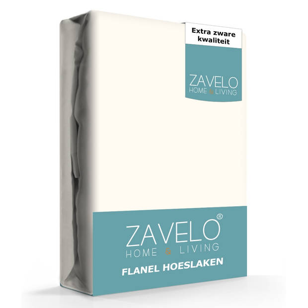 Zavelo Hoeslaken Flanel Crème-Lits-jumeaux (180x200 cm)