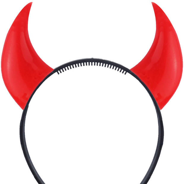 Halloween duivel hoorntjes - diadeem - rood - plastic - Verkleedhoofddeksels