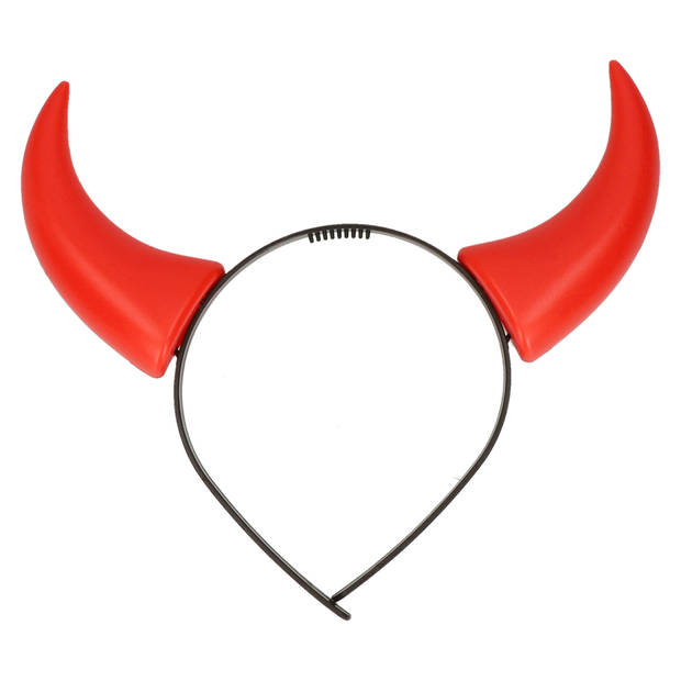 Halloween duivel hoorntjes - diadeem - rood - plastic - Verkleedhoofddeksels