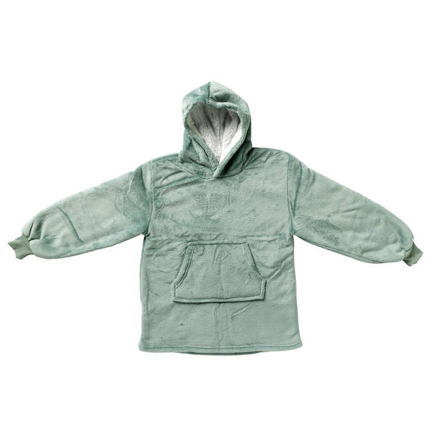 JUNIOR Oversized Hoodie voor kinderen - 50x70 cm - Hoodie & deken in één - met capuchon - Jadeite - groen