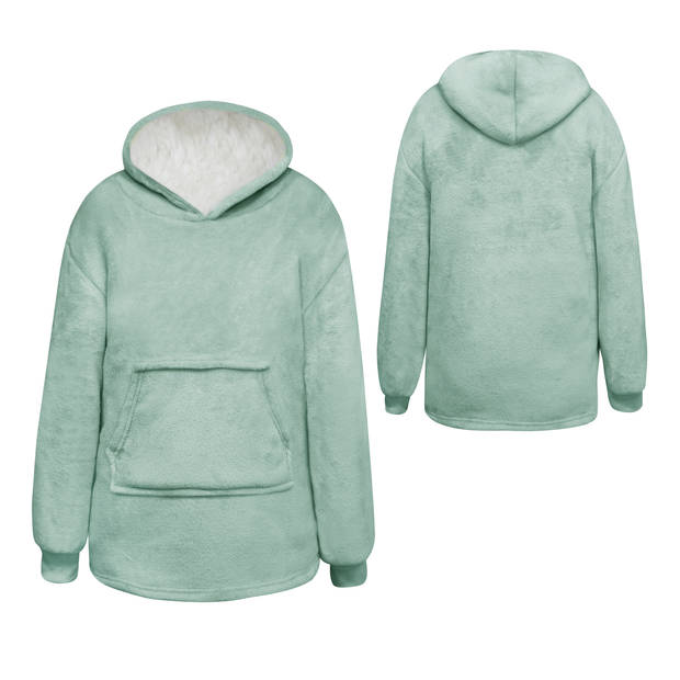 JUNIOR Oversized Hoodie voor kinderen - 50x70 cm - Hoodie & deken in één - met capuchon - Jadeite - groen