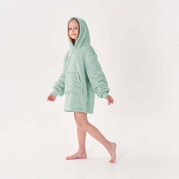 JUNIOR Oversized Hoodie voor kinderen - 50x70 cm - Hoodie & deken in één - met capuchon - Jadeite - groen