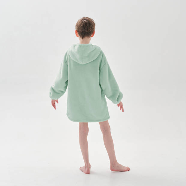 JUNIOR Oversized Hoodie voor kinderen - 50x70 cm - Hoodie & deken in één - met capuchon - Jadeite - groen