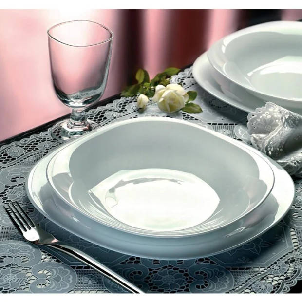 Bormioli Rocco Parma serviesset 18 delig 6 persoons Opaal glas Wit