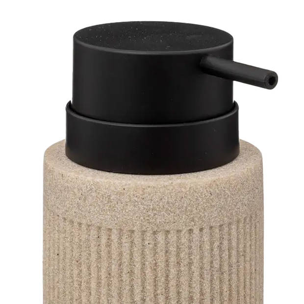 5Five Zeeppompje/zeep dispenser Onyx - beige - polystone - 17 x 7 cm - 350 ml - Zeeppompjes