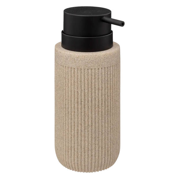 5Five Zeeppompje/zeep dispenser Onyx - beige - polystone - 17 x 7 cm - 350 ml - Zeeppompjes