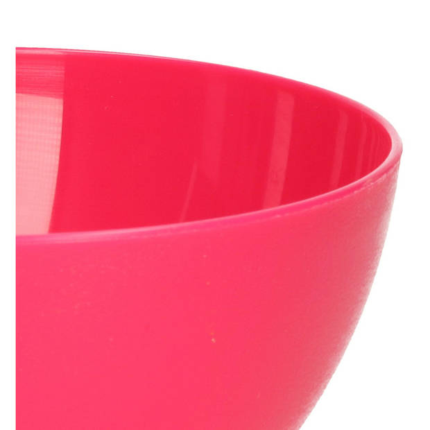 Plasticforte kommetjes/schaaltjes - 4x - dessert/ontbijt - kunststof - D14 x H6 cm - fuchsia roze - Kommetjes