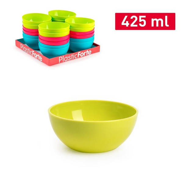 Plasticforte kommetjes/schaaltjes - dessert/ontbijt - kunststof - D12 x H5 cm - groen - Kommetjes